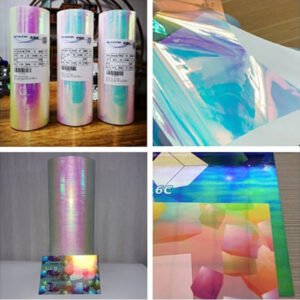 pet rainbow hologram(pink&bule) thermal lamination film